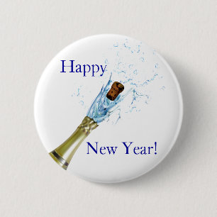 Champagne Popping 6 Cm Round Badge