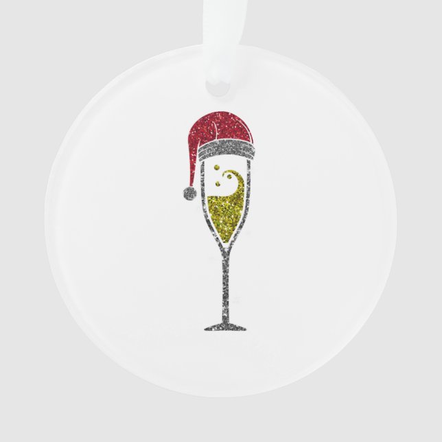 Champagne Prosecco sparkling Christmas Winter Ornament (Front)