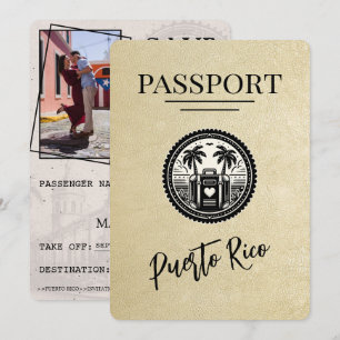 Champagne Puerto Rico Passport Save The Date