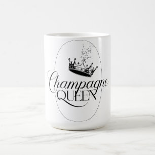 Champagne Queen Oval Design with Crown Coffee Mug