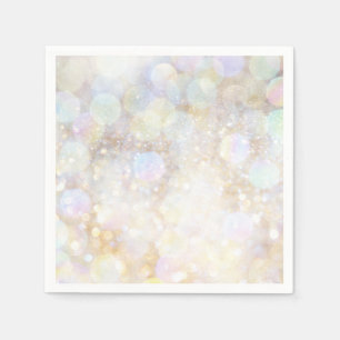 Champagne Rainbow Bokeh Glitter Glam Party Napkin