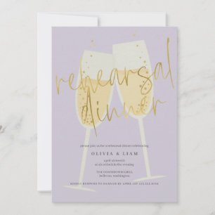 Champagne Rehearsal Dinner Invitation