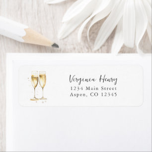 Champagne Return Address Label