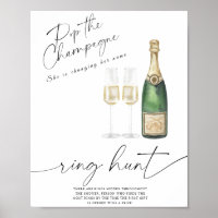 Champagne - ring hunt bridal shower game