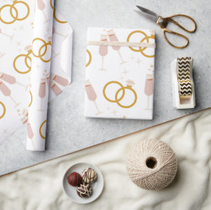 Champagne Rings Wedding Bridal Shower Gift Wrap
