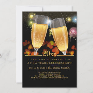 Champagne Salute Holiday Party Invitation
