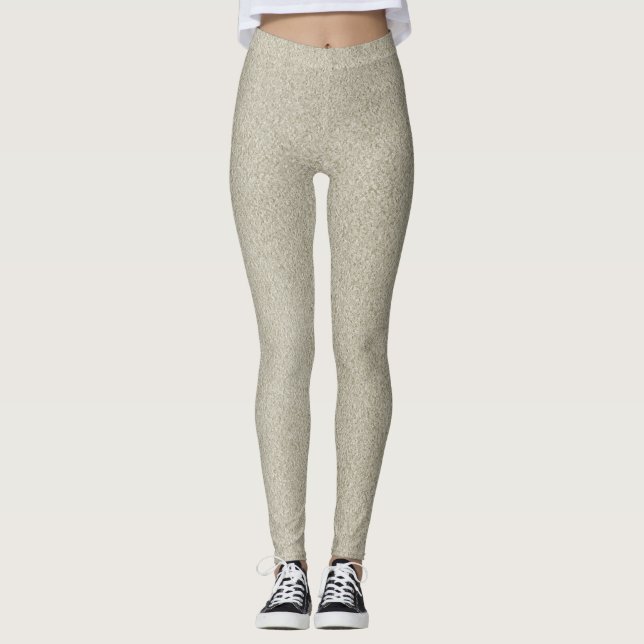 Champagne Sand Glitter Leggings (Front)