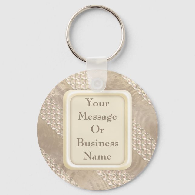 Champagne Satin Ribbons Key Ring (Front)