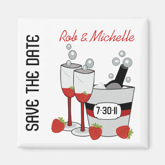 CHAMPAGNE SAVE THE DATE Custom Magnet Favour