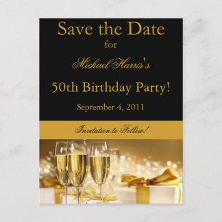 Champagne Save the Date Invitation