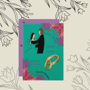 Champagne Shimmer Paper Wedding Card