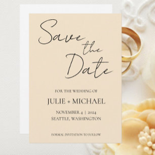 Champagne Simple Style Wedding Save The Date