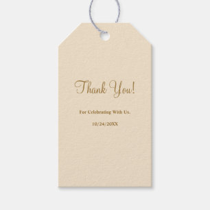 Champagne Simple Wedding Gift Tags