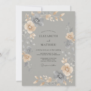 Champagne Slate Painted Wedding Invitation