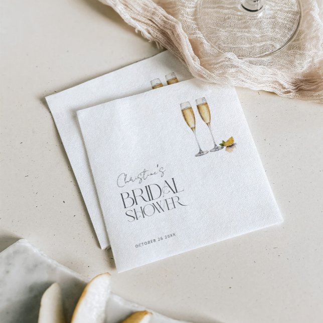 Champagne Sparkle Party Bridal Shower Napkin (Creator Uploaded)