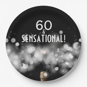 Champagne & Sparkler 60 & Sensational Paper Plates