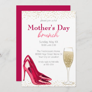 Champagne & Stilettos Mother's Day Brunch Invitation