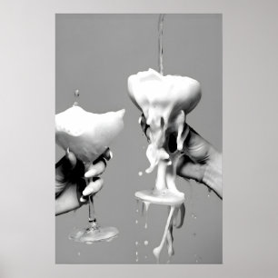 Champagne Still Life Print, Black and White Poster