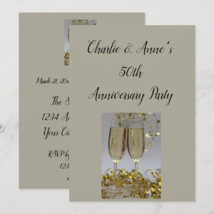 Champagne & Streamers Anniversary Party Invitation