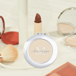 Champagne Stylised Wedding Bridesmaid Monogram Compact Mirror<br><div class="desc">A personalised compact mirror for your wedding bridesmaid or maid of honour that has her initial and name stylised on a trendy,  champagne colour background. Edit to replace initial and name. Select your compact mirror style. Available in many,  popular bridesmaid wedding colour schemes.</div>