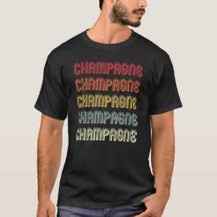 Champagne Surname Retro Vintage Birthday Reunion T-Shirt