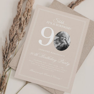 Champagne   Surprise 90th Birthday Party Invitation