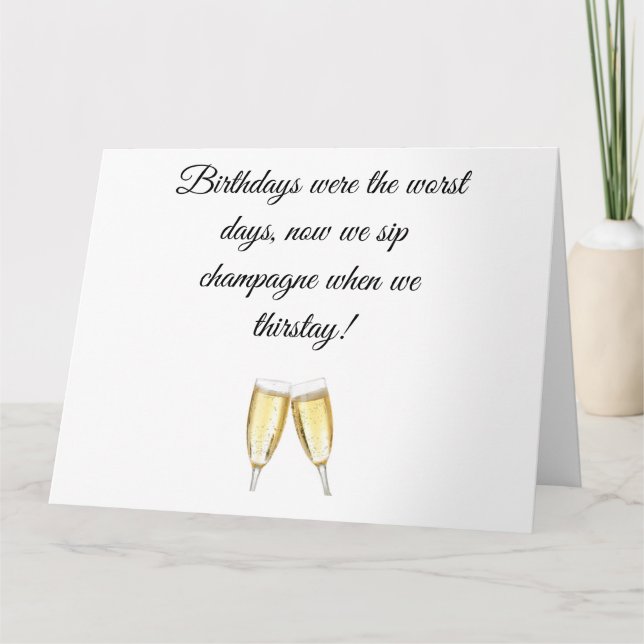 Champagne Taste Birthday Card (Front)