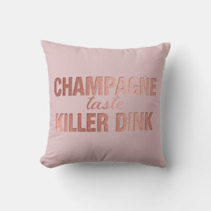 Champagne Taste Killer Dink   Rose Pink Pickleball Cushion