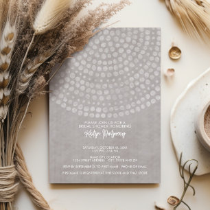 Champagne Taupe - Boho Dots Bridal Shower Party Invitation