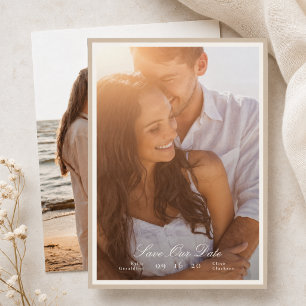 Champagne Taupe Photo Wedding Save The Date