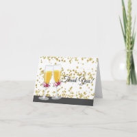 Champagne thank you card