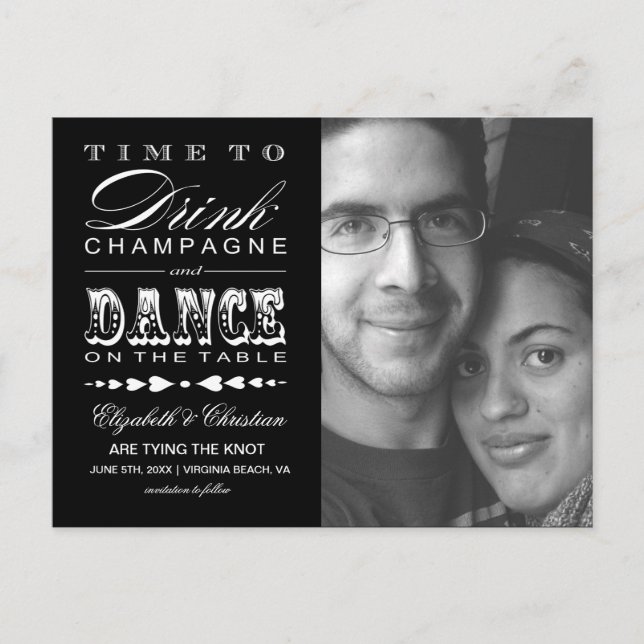 Champagne Theatre Bill SAVE THE DATE Postcard (Front)