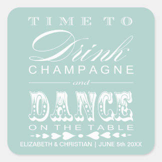 Champagne Theatre Bill Wedding Favour Sticker