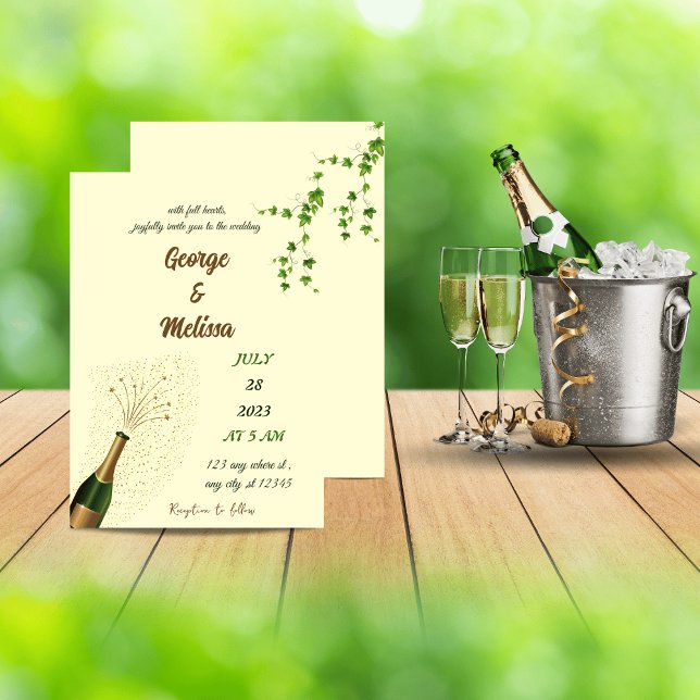 Champagne themed wedding invitation (Creator Uploaded)