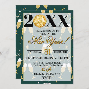 Champagne Toast 2026 New Years Eve Party Invitation