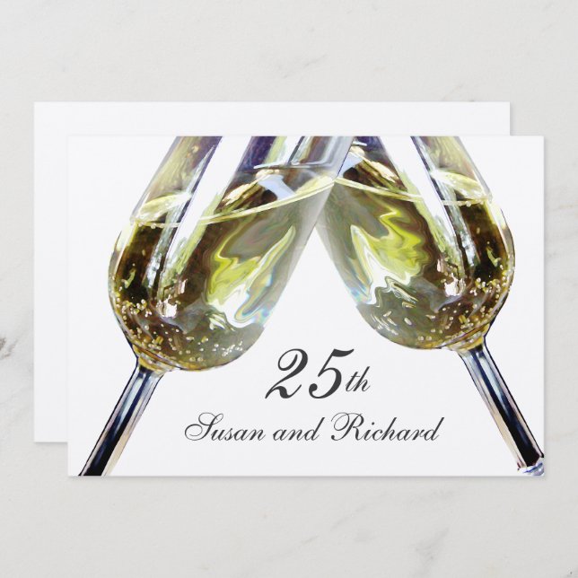 Champagne Toast/ 25th Anniversary Invitation (Front/Back)