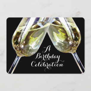 Champagne Toast 50th Birthday Invitation