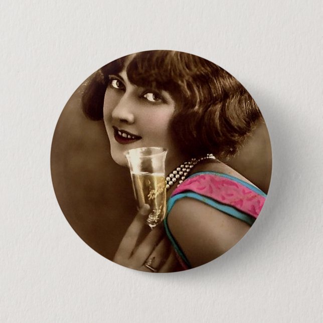 Champagne Toast 6 Cm Round Badge (Front)