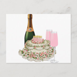 Champagne Toast Birthday Postcard