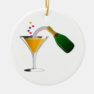 Champagne Toast Ceramic Tree Decoration