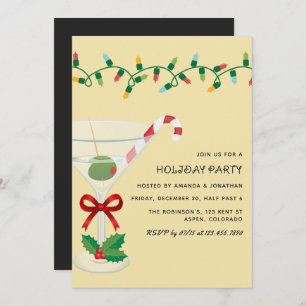 Champagne Toast Christmas Holiday Cocktail Party Invitation