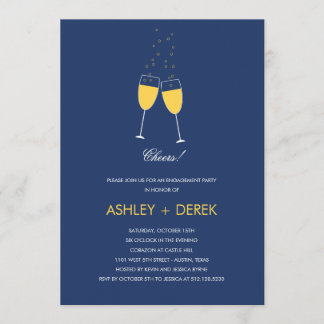 Champagne Toast Engagement Party Invitation