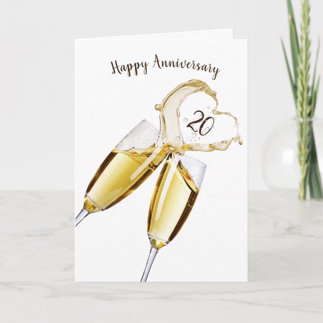 Champagne Toast for 20th Anniversary Card (Front)