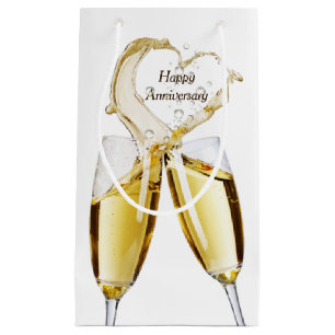 Champagne Toast for Anniversary  Small Gift Bag