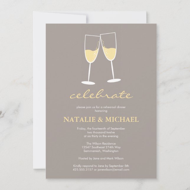 Champagne Toast Invitation (Front)
