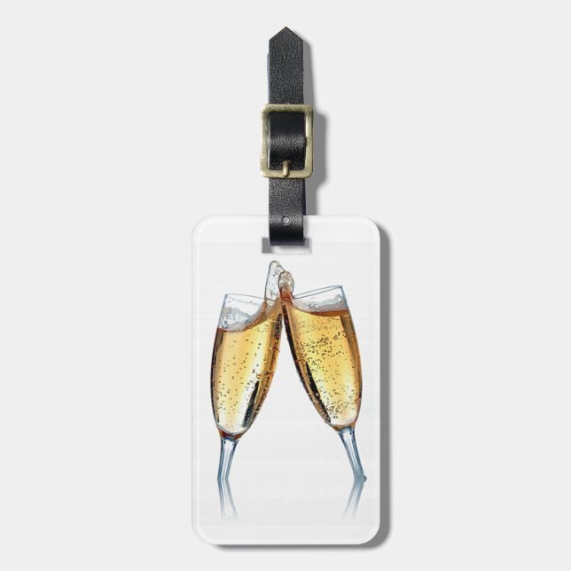 CHAMPAGNE TOAST LUGGAGE TAG (Front Vertical)
