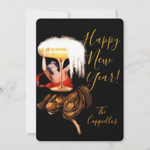 Champagne Toast New Year  Holiday Card