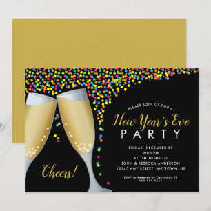 Champagne Toast   New Years Eve Party Invitation