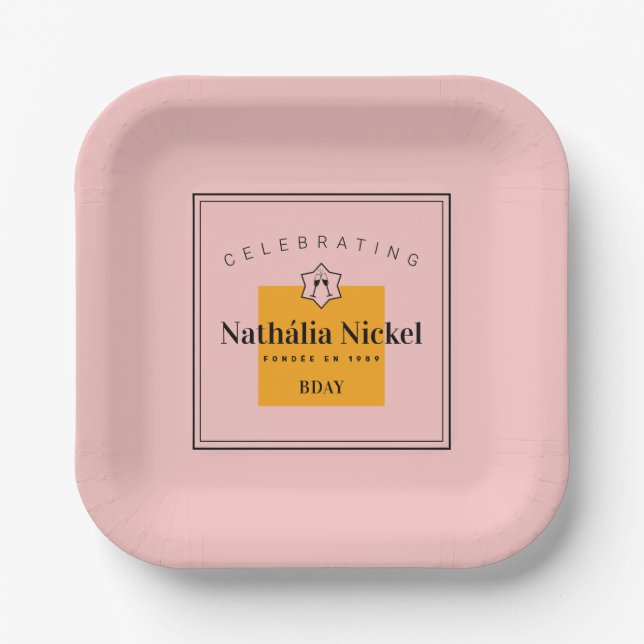 Champagne Toast Paper Plate (Front)