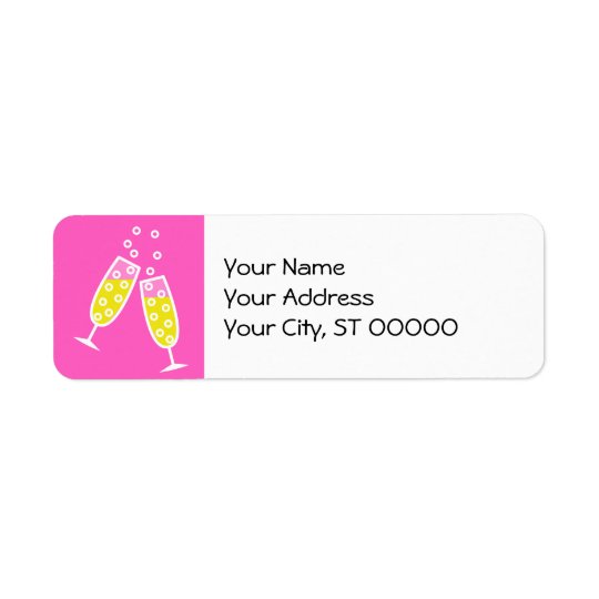 Champagne Toast - pink Return Address Label